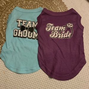 Dog T-shirts team bride and team groom